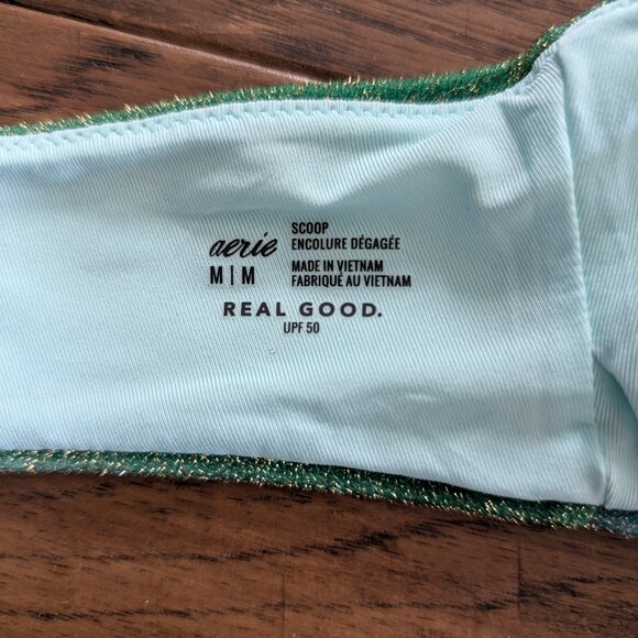aerie sparkle cheeky scoop bikini green size small - Picture 13 of 16